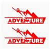 Autodomy Confezione Adesivi Adventure Valigie Moto Trail off Road Sport 4x4 2 Pezzi per Auto o Moto (Rosso)