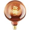 EGLO LED E27 dimmerabile, lampadina a spirale globo, lampada vintage color rame dal design retrò, 4 Watt, 30 Lumen, illuminante bianco caldo, 2000k, Edison G125, Ø 12,5 cm