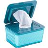 sigaer Wet Wipes Box Baby Wet Wipes Box Con Coperchio Scatola di Immagazzinaggio Per Wet Wipes Riutilizzabili Wet Wipes Box Portatile Asciugamani Da Viaggio Dispenser Wipe Bags Per I Bambini (Blu)