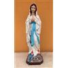 Generic Statua Madonna di Lourdes realizzata in cemento bianco - ideale per arredo interno ed esterno - colore bianco o antichizzata grigio o dipinta a mano - cm 60 altezza (multicolore)