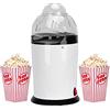 Podazz Macchina per popcorn elettrica Podazz con misurino 1200W sano Macchina per popcorn ad aria calda senza grassi adatta per uso domestico, feste, riunioni di famiglia (white)