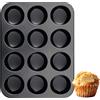 YouJaBz Stampo per muffin in silicone per 12 muffin, teglia per muffin, 33  x 25 cm, stampi per cupcake, antiaderente, dimensioni standard, lavabile in