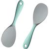 HsentimenH 2 Pezzi Cucchiaio di Riso in Silicone, Antiaderente da Servizio in Padella, Grigio da Cucina Grande per Riso Con Foro per Appendere