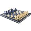 Chess and games shop Muba Bellissimo set di scacchi in legno artigianale con scacchiera e pezzi - Idea regalo Prodotti (32 cm Beige)