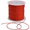 TONIFUL Filo di nylon rosso da 1 mm x 91,4 m, corda di raso per la creazione di gioielli con bracciale, corda rattail, macramè, corda di nylon satinata per collane, corda per perline ingombranti