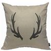 Mugod Federa per cuscino con corna di cervo nero con cervo nero rustico, per uomini e donne, decorativa, per casa, divano, sedia, 45 x 45 cm