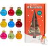 THE TWIDDLERS 10 Palline di Natale da Riempire di Bevande (Gin Vodka Whisky Vino) e Caramelle con Etichette (5 x 6 cm, 50 ml) - Trasparenti Ornamento per Albero di Natale Appeso
