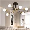Comely Lampadario Sputnik, 6 Luci E27 Plafoniera Soffitto Vintage in Metallo, Lampadario da Soffitto Moderno Regolabile di 180° per Camera da letto Soggiorno Loft Cucina, Diametro 72CM