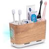 toprance Supporto Spazzolino Elettrico Multifunzionale Organizer Spazzolini da denti con Divisori Regolabili, Vano Di Legno Colore Portaspazzolino per Elettrico, Facile da Pulire