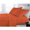 BANZAII TEXTILE INNOVATOR ONLINE Banzaii Completo Lenzuola Matrimoniale 100% Puro Cotone Alta qualità Made in Italy (per materassi 160/170 cm, altezza fino a 30 cm) Arancio