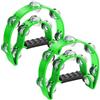 Flexzion Half Moon - Set di 2 tamburelli musicali, a doppia fila, in metallo, a percussione, per regalo, KTV Party con impugnatura ergonomica