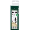Faber-Castell 166004 - Penna a inchiostro Ecco Pigment, 4 pennarelli neri, 0,1 mm - 0,7 mm