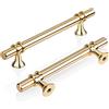 GUWINA 6 Pezzi T Maniglia per Mobili Cucina 96mm, Moderni Dorata Maniglia per Porta, Oro Maniglie Cassetti in Lega di Zinco Manopole Forma di T per Cassetto Dell'Armadio Armadio Bagno con Viti