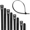 Meccion Fascette Plastica Riutilizzabili 250mm x 4.8mm, 100Pcs Fascette Elettricista Nylon Nere per Cablaggio con Resistenza Alla Trazione 50kg