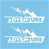 Autodomy Confezione Adesivi Adventure Valigie Moto Trail off Road Sport 4x4 2 Pezzi per Auto o Moto (Bianco)