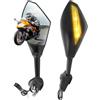 DREAMIZER Specchietto Retrovisore Universale per Moto con Indicatore di Direzione a LED Freccia Indicatore Moto Specchietti Retrovisori Laterali CBR GSXR YZF CBR929RR GSXR1000- Nero Lucido