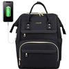 LOVEVOOK Zaino porta PC Donna, Impermeabile Zaino Laptop 14 Pollic con Caricatore USB, Elegante Zaino Computer per Viaggi Lavoro Scuola Ufficio Nero