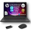 HP Notebook G9, Computer Portatile, Intel n4500 2,8 ghz, Display Hd da 15,6 Ram 8gb DDR4, SSD 256 Gb, Bt, Win11 Pro, Libre Office, PRONTO ALL'USO, MOUSE WIRELESS + PENDRIVE IN OMAGGIO