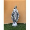 Generic Statua Madonna Immacolata Miracolosa con base esagonale in cemento bianco - per arredo interno ed esterno - colore bianco o antichizzata marrone, grigia o dipinta a mano - cm 60 altezza (grigia)