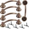Aerzetix - Set di 5 Maniglie per Mobili Vintage Interasse 64mm - Porte Armadio Cassetto Decorazione Interno Arredamento Cucina Soggiorno - in Metallo - Finitura Rame Invecchiato