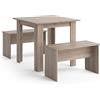 Vicco Set di tavoli da pranzo Sentio, Sonoma, 80 x 80 cm con 2 panche