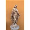 Generic Statua Madonna Immacolata Miracolosa con base esagonale in cemento bianco - per arredo interno ed esterno - colore bianco o antichizzata marrone, grigia o dipinta a mano - cm 60 altezza (marrone)