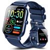 Ddidbi Smartwatch Uomo Donna, Effettua/Rispondi alle Chiamate, 1.85 Orologio Smartwatch, 2 Cinturini Contapassi Sonno Cardiofrequenzimetro, 112 Modalità Sportive IP68 Smart watch per Android iOS(Blu)