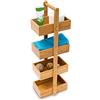 Relaxdays Scaffale Salvaspazio da Bagno, 4 Ripiani, HLP 75 x 25 x 18 cm, in bambù, Mobile, Mobiletto Sottile, Naturale