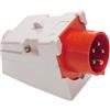 as - Schwabe spina CEE a parete - 400 V, 32 A, 5 poli - Spina Industriale a Muro - con alloggiamento resistente agli urti - con terminali a vite - Made in Germany - IP44 - bianco/rosso, 60436