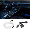 CGEAMDY Striscia LED per Auto Al Neon, Illuminazione Ambiente Kit Decorazioni Auto Accessori Interni, Neon Wire 500CM Con Protezione Fusibile per Auto, Filo Elettroluminescente (Blu)
