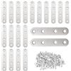 CEEYSEE 20 Pezzi Staffe Piatte Angolari 76 × 16 mm In Acciaio Inox Con 80 Viti In Acciaio Inox Per Il Fissaggio Di Legno, Mobili, Tavoli, Sedie, Porte, Finestre (Y76)