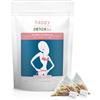 Happy Detox Tea Tè e Infuso Erboristico - Evening Lightness Tea - Programma 14 Giorni - Miscela Serale per il Benessere e la Digestione - 14 Filtri Piramidali da 3g