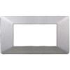 ETTROIT Placca compatibile Vimar Plana 4 moduli plastica colore argento Ettroit EV83406