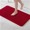 MIULEE 1 Pezzo Tappeto in Microfibra 4 CM Lungo Anti-scivolo Assorbimento dell'acqua Morbido Tappetino da Bagno per Porte d'ingresso Corridoio Doccia Soggiorno 70x120 CM Rosso
