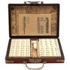 NiC IS COCNG Antico Mahjong, 144 Piastrelle di Mahjong, Tuta Portatile Cinese Antico Set da Viaggio Gioco familiare Uccidere Il Tempo Noioso per Adulti, Divertenti Giochi.