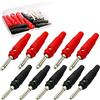 RUNCCI-YUN 10 pz Spina a Banana da 4 mm, Connettore per Cavo Audio per Altoparlante Nero/Rosso