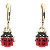ASTER ALHELÍ Orecchini Dorati Donna Coccinella - Cerchi Piccoli Placcati Oro - Ciondolo Coccinella Rossa Giovanili - Regalo Originale Donna Bambina - ASTER ALHELÍ