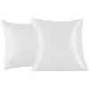 FARFALLAROSSA Set di 2 Federe in Raso 65 x 65 cm Bianco, Federa Cuscino Letto Morbida e Setosa al Tatto, Chiusura a Busta, Antiacaro e Ipoallergico, Protezione Capelli e Pelle & Antirughe