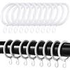 iPEAK 36 anelli bianchi per tende da 38 mm, diametro interno in metallo, ganci per aste per tende, ganci (bianco)