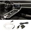 CGEAMDY Striscia LED per Auto Al Neon, Illuminazione Ambiente Kit Decorazioni Auto Accessori Interni, Neon Wire 500CM Con Protezione Fusibile per Auto, Filo Elettroluminescente (Bianco)