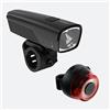 ANSMANN Set di luci anteriori e posteriori (1 pezzo) - Luce anteriore da 50 Lux e luce posteriore a LED da 0,1W - Luci per bicicletta ricaricabili potenti e robuste per utenti esigenti