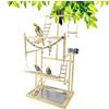 Joyeee Parco giochi per pappagalli per grande supporto per pappagalli, con vassoio in acciaio inox, altalena in legno, scala, campane, catena in plastica colorata, 48 x 33 x 94,5 cm XL