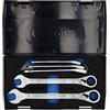 GEDORE Chiave Combinata a Cricchetto, Set di 5 Pezzi, 8-19 mm, Piatta, Chiave a Cricchetto Combinata, 7 R-005