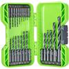 Greenworks Bit di avvitamento per trapano HSS 135° con punta divisa (set completo da 21 bit ossido nero da 1,5mm a 10mm adatti a tutti i trapani e avvitatori a batteria)