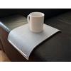 Generico Mini tavolino laterale da bracciolo divano in legno con cover lavabile in feltro personalizzabile bianco grigio o nero Piccolo vassoio particolare lato poltrona per salotto moderno Tavolini soggiorno