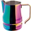 ILSA Lattiera Evolution per Cappuccino e Latte Art, Acciaio Inox 18/10, Color Arcobaleno, Tazze 6, Capacità 50 cl