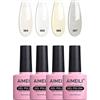 AIMEILI Shimmery Smalto Semipermanente Nude Colori Unghie Kit in Gel UV LED Soak Off Gel Nail Polish Set 4x10ML - Kit 31