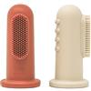 Mushie Spazzolino da dito in Silicone | senza BPA | set de 2 | Bambini da Dito, Training Brush & Primo Spazzolino | Accessori per Bambini Sicuri e di Alta Qualità | Clay/Shifting Sand