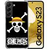 Cokitec Cover rinforzata in vetro temperato per Samsung Galaxy S23 Manga One Piece teschio