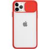Mixroom - Cover Custodia per Apple iPhone 11 PRO Max Protezione Fotocamera con finestrino Scorrevole in Silicone TPU Semi Trasparente Rosso